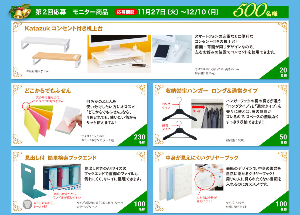 第2回応募モニター商品