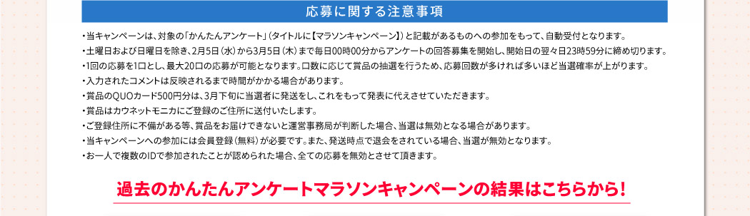 応募に関する注意事項