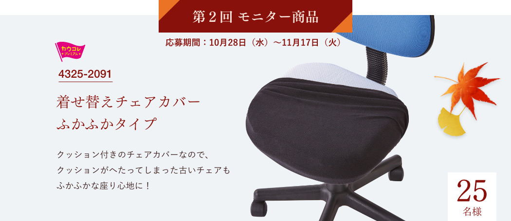 第2回モニター商品　応募期間：10月28日（水）～11月17日（火）