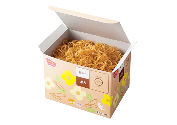 従来品の＜輪ゴム　箱入り　オープンタイプ＞